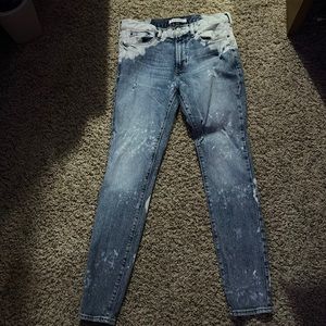 pacsun stacked skinny jeans bleach wash